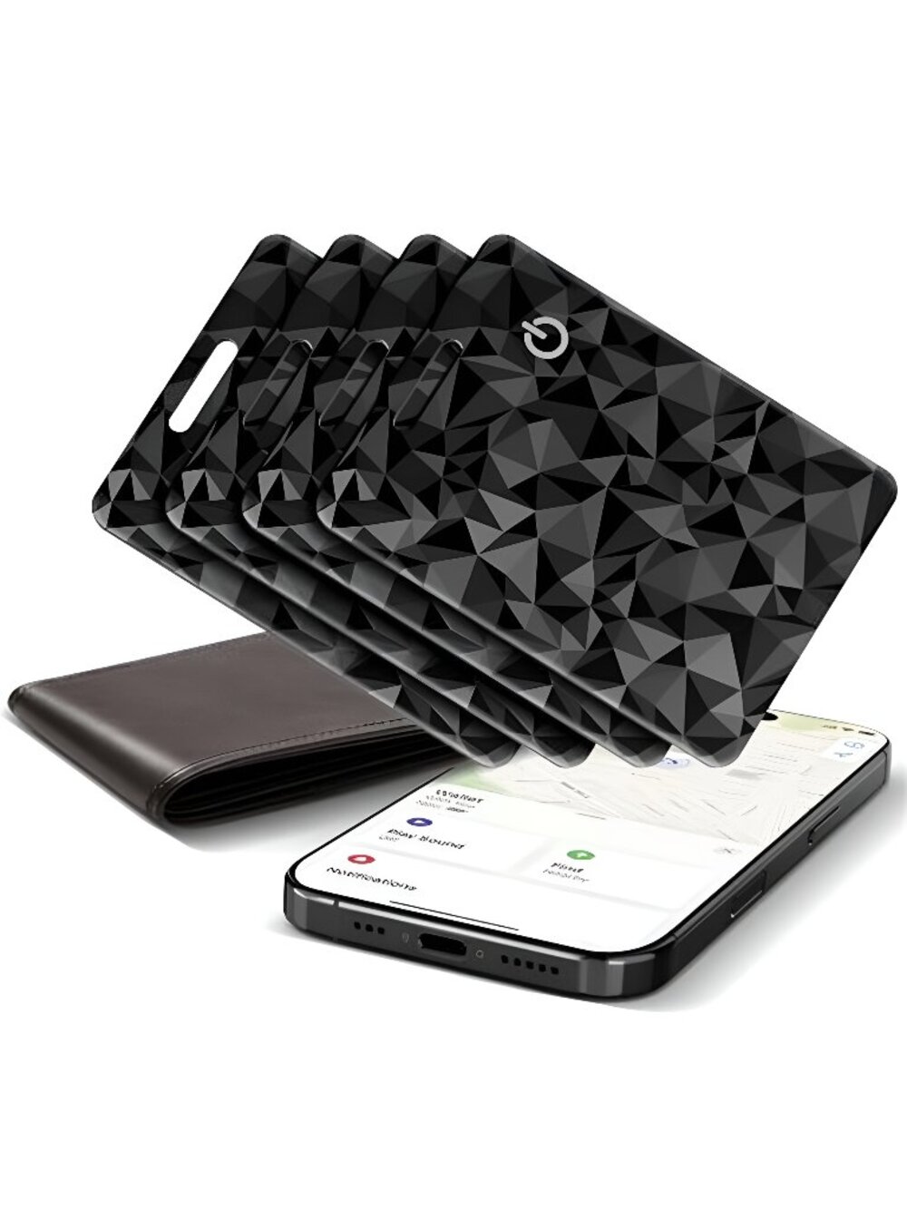 4-Pack Wallet Tracker Cards, Works with Apple Find My